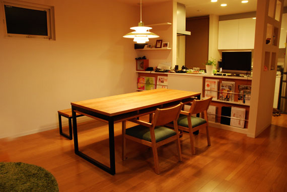 棚付ダイニングテーブルセット c3031 - オーダーメイド家具キッチン 