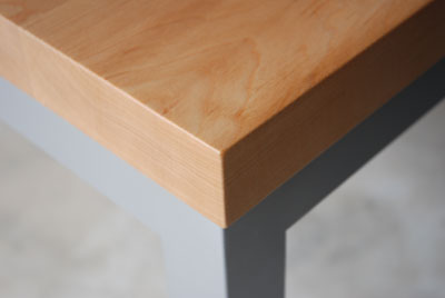 ミーティングテーブル　ハードメープルxアルミシルバー色 c3018  イメージ-5