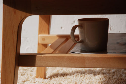コーヒーテーブル スーパー楕円ハードメープル無垢材 3022  イメージ-2