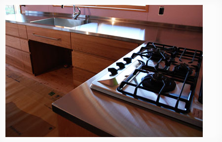 オーダーキッチン 一体天板 ナラ材 L型 5021  イメージ-5
